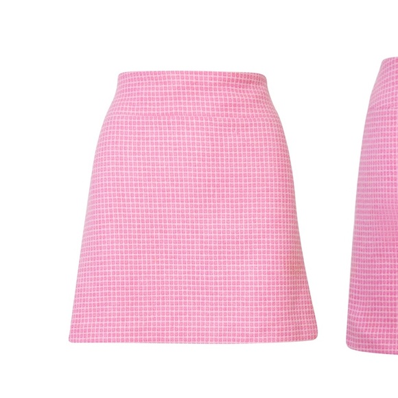 Tibi vintage wool pink checkered mini skirt - Picture 1 of 6